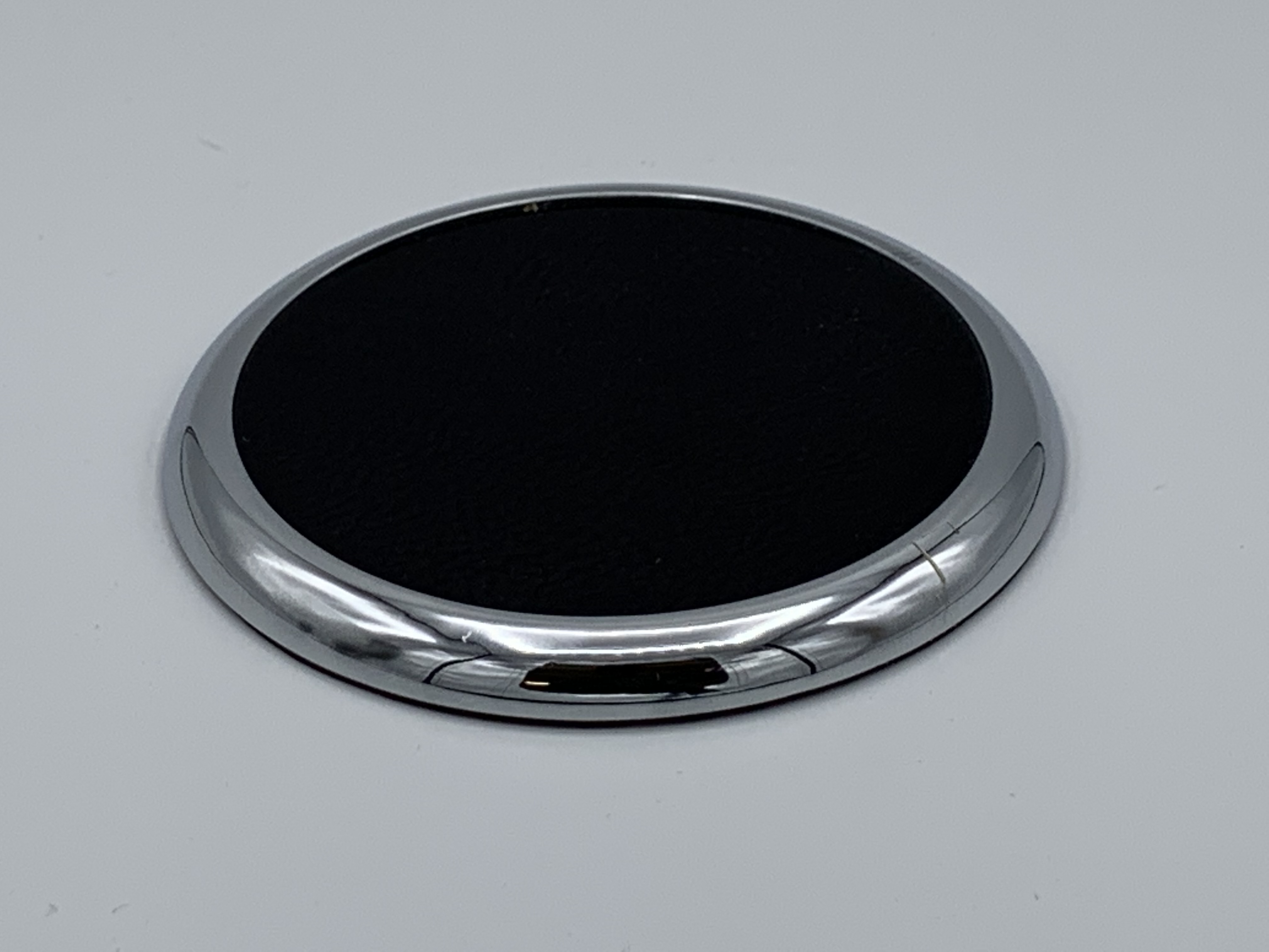 AA - Engraved Leatherette Round Coaster w/ Silver Edge
