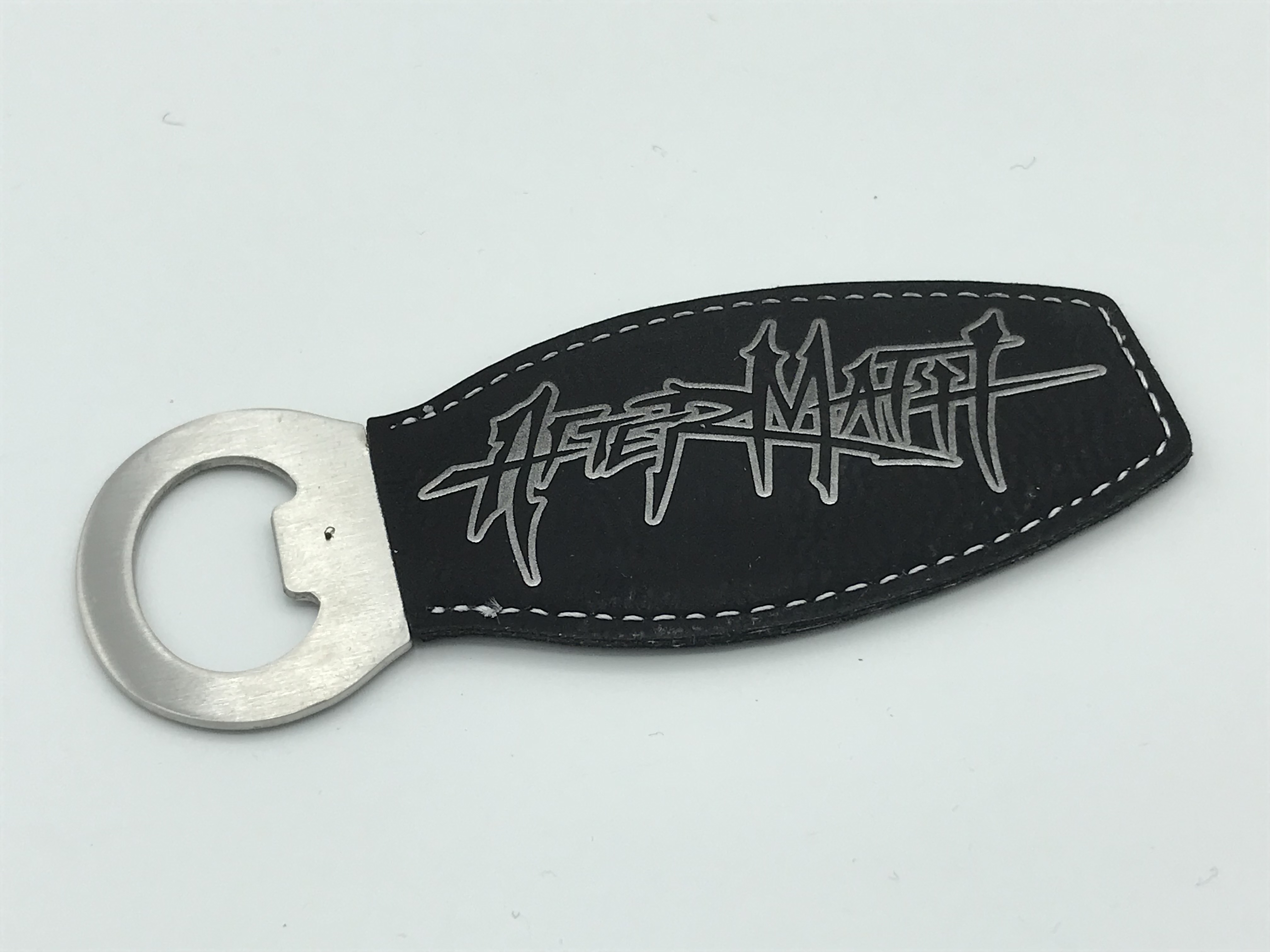 A - Engraved Leatherette Bottle Opener with Magnet