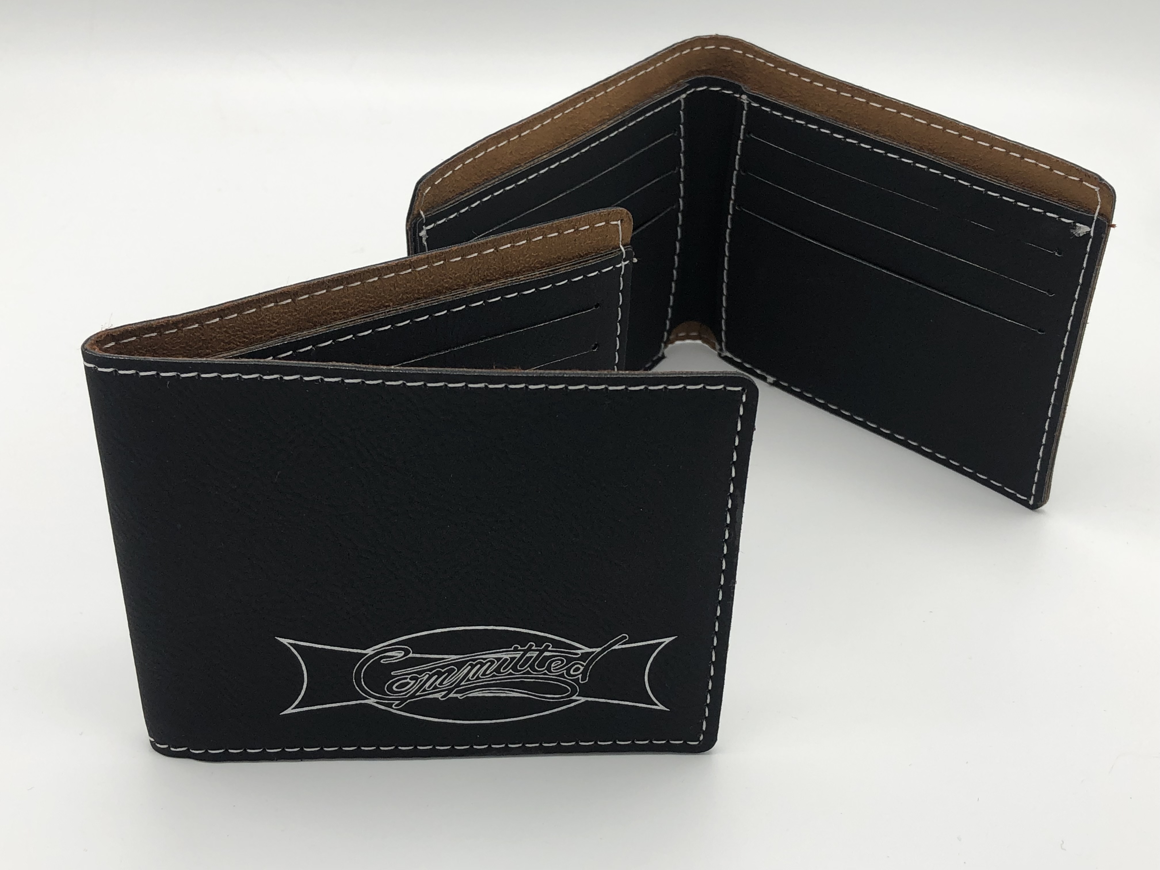 C - Engraved Leatherette Bifold Wallet