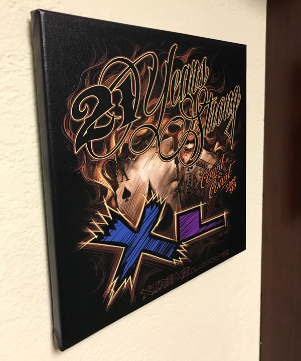 XL - 21 Years Strong - 14 x 14 Mounted Canvas Print