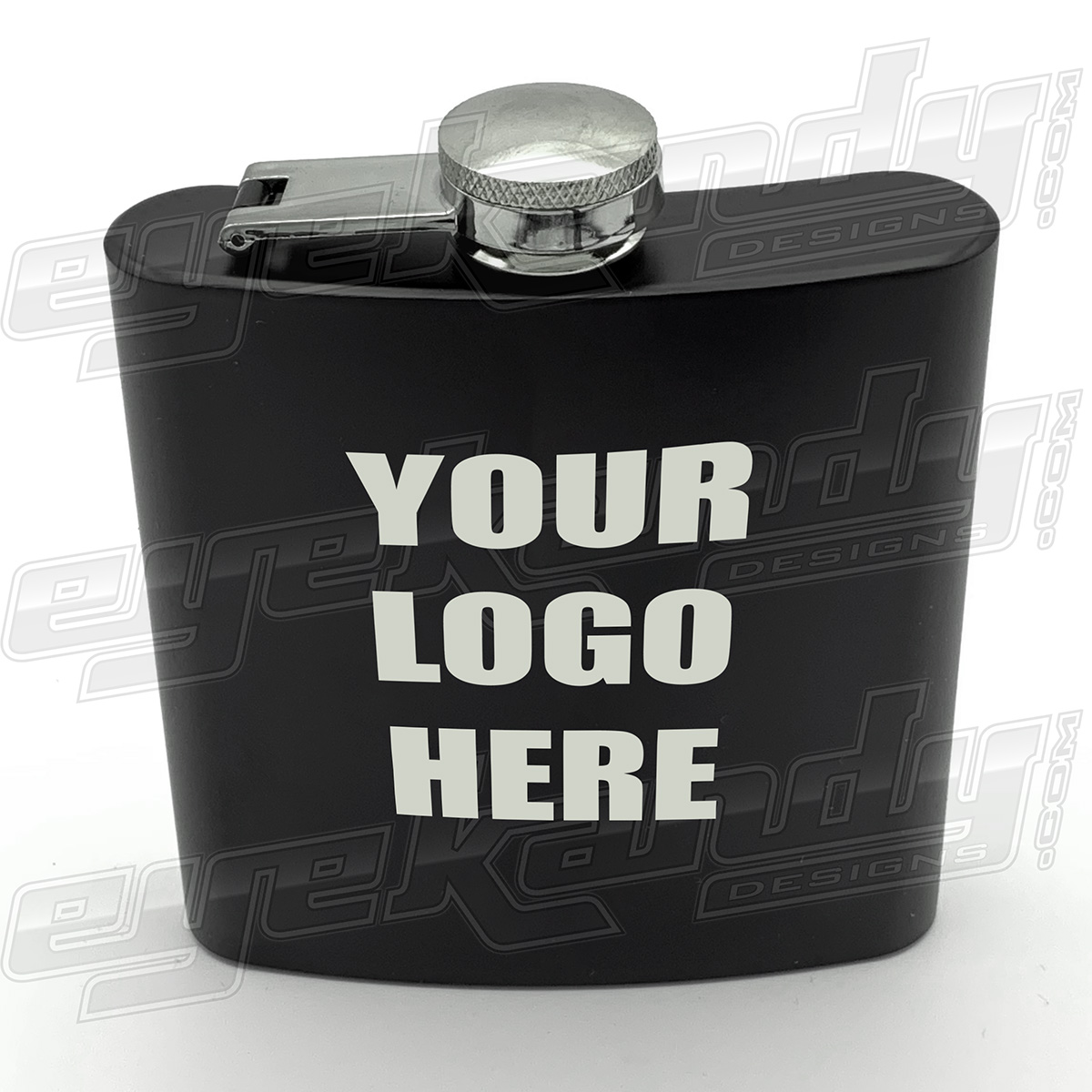 HC - Engraved 6oz Matte Black Flask